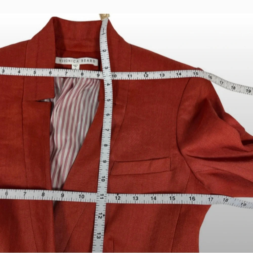 VERONICA BEARD Miles Linen Dickey Jacket | Clay size 2 - Picture 7 of 9